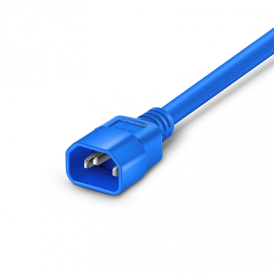 3ft (0.9m) IEC320 C14 to IEC320 C15 14AWG 250V/15A Power Cord, Blue