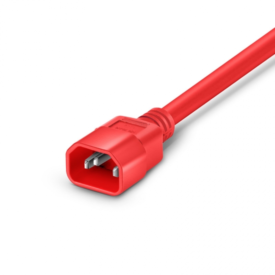 6ft (1.8m) IEC320 C14 to IEC320 C15 14AWG 250V/15A Power Cord, Red
