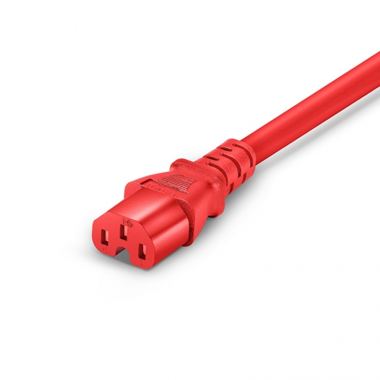 6ft (1.8m) IEC320 C14 to IEC320 C15 14AWG 250V/15A Power Cord, Red