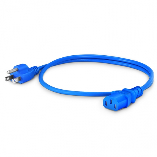 3ft (0.9m) NEMA 5-15P to IEC320 C13 18AWG 125V/10A Power Cord, Blue