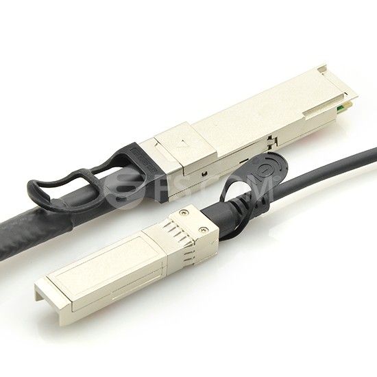 Cable Breakout de conexión directa pasivo de cobre compatible con Brocade 40G-QSFP-4SFP-C-0101, 40G QSFP+ a 4x10G SFP+, 1m (3ft)