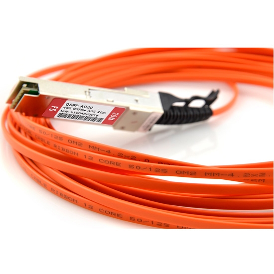 20m (66ft) Avago AFBR-7QER20Z Compatible 40G QSFP+ Active Optical Cable