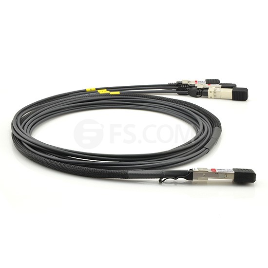 1m (3ft) HPE H3C JG329A Compatible Câble Breakout à Attache Directe en Cuivre Passif QSFP+ 40G vers 4x SFP+ 10G