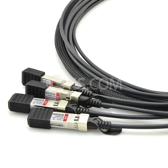Cable Breakout de conexión directa pasivo de cobre compatible con HPE H3C JG331A, 40G QSFP+ a 4x10G SFP+, 5m (16ft)