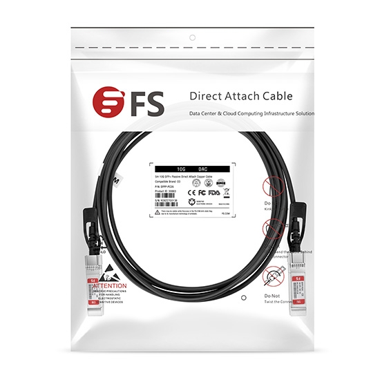 Cable Twinax de cobre de conexión directa pasivo (DAC) compatible con Dell (Force10) CBL-10GSFP-DAC-2M, 10G SFP+ 2m (7ft)