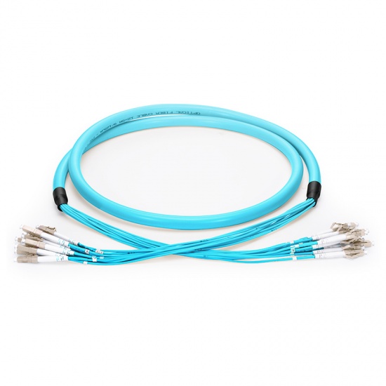 Customized 8 Fibers OM3 Multimode LC/SC/FC/ST/LSH Indoor Tight-Buffered Multi-Fiber Breakout Cable
