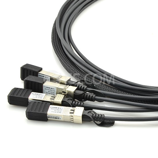 3m (10ft) HW QSFP-4SFP10G-CU3M Compatible Câble Breakout à Attache Directe en Cuivre Passif QSFP+ 40G vers 4x SFP+ 10G