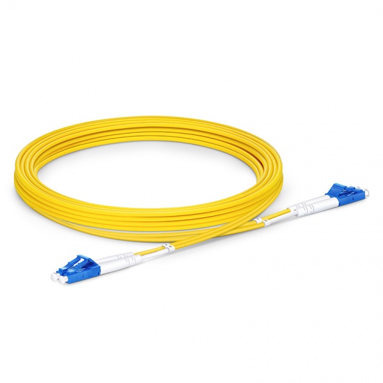 4m (13ft) LC UPC to LC UPC Duplex OS2 Single Mode PVC (OFNR) 2.0mm Fiber Optic Patch Cable