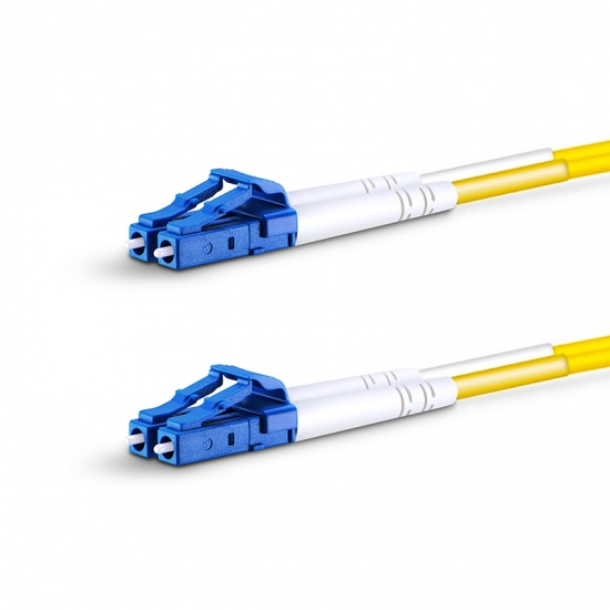 30m (98ft) LC UPC to LC UPC Duplex OS2 Single Mode PVC (OFNR) 2.0mm Fiber Optic Patch Cable