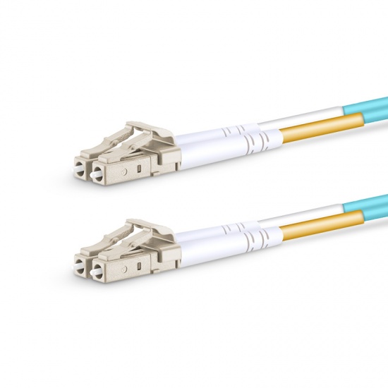 2m (7ft) LC UPC to LC UPC Duplex OM4 Multimode PVC (OFNR) 2.0mm Fiber Optic Patch Cable