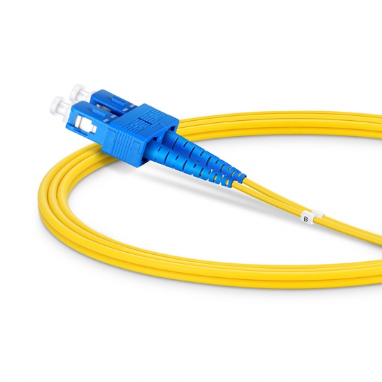 Cable/latiguillo/jumper de fibra óptica SC UPC a SC UPC 1m OS2 9/125 dúplex monomodo PVC (OFNR) 2.0mm