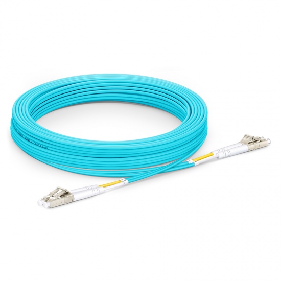 10m (33ft) LC UPC to LC UPC Duplex OM4 Multimode PVC (OFNR) 2.0mm Fiber Optic Patch Cable