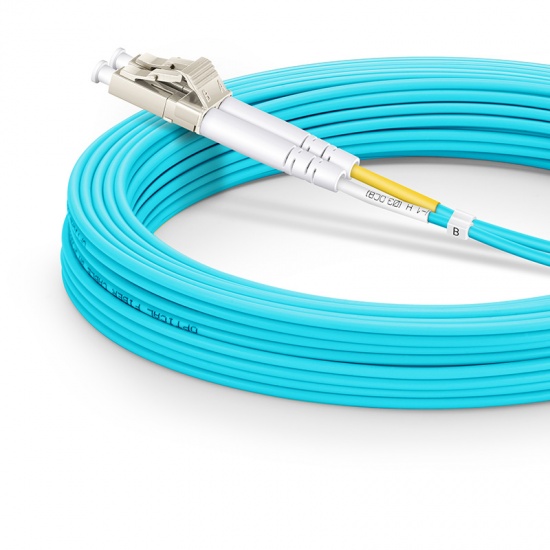 20m (66ft) LC UPC to LC UPC Duplex OM4 Multimode PVC (OFNR) 2.0mm Fiber Optic Patch Cable