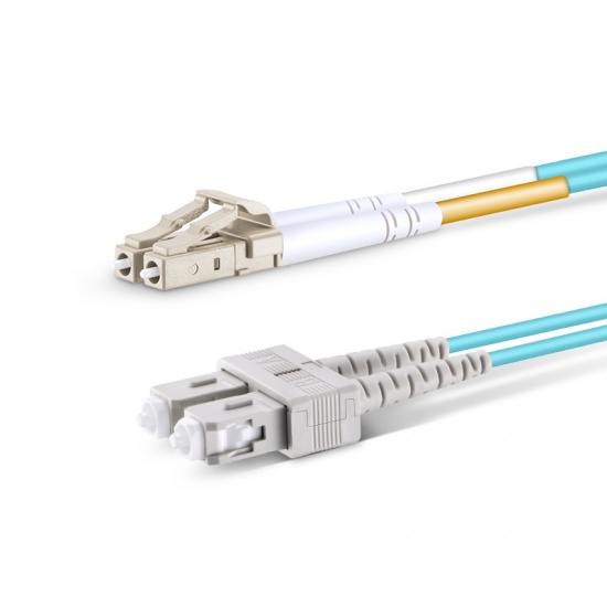 5m (16ft) LC UPC to SC UPC Duplex OM4 Multimode PVC (OFNR) 2.0mm Fiber Optic Patch Cable