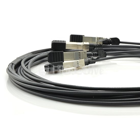 5m (16ft) Juniper Networks QFX-QSFP-DACBO-5M Compatible 40G QSFP+ to 4 x 10G SFP+ Passive Direct Attach Copper Breakout Cable
