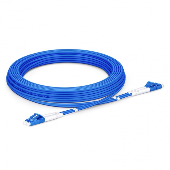 5m (16ft) LC UPC to LC UPC Duplex OS2 Single Mode Indoor Armored PVC (OFNR) 3.0mm Fiber Optic Patch Cable