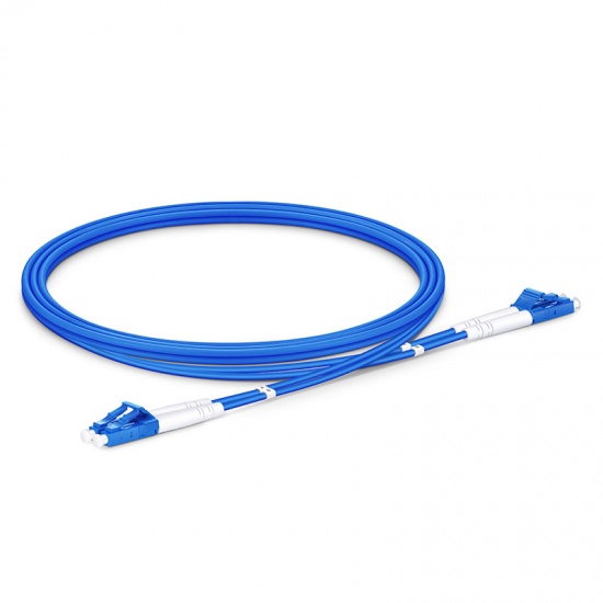 1m (3ft) LC UPC to LC UPC Duplex OS2 Single Mode Indoor Armored PVC (OFNR) 3.0mm Fiber Optic Patch Cable