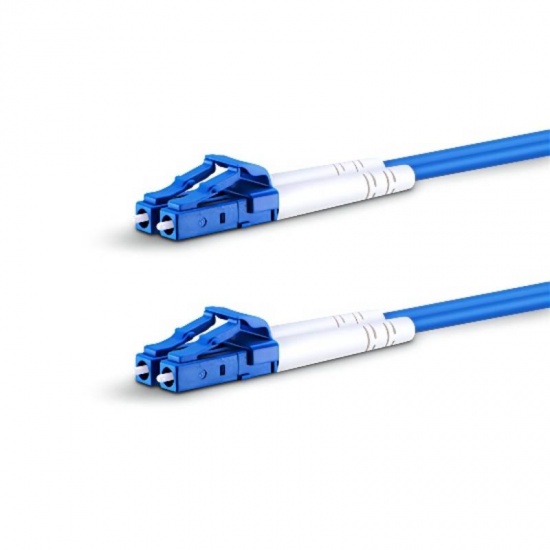 30m (98ft) LC UPC to LC UPC Duplex OS2 Single Mode Indoor Armored PVC (OFNR) 3.0mm Fiber Optic Patch Cable