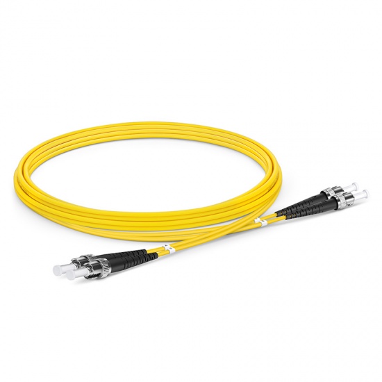 2m (7ft) ST UPC to ST UPC Duplex OS2 Single Mode PVC (OFNR) 2.0mm Fiber Optic Patch Cable