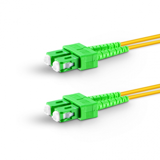 1m (3ft) SC APC to SC APC Duplex OS2 Single Mode PVC (OFNR) 2.0mm Fiber  Optic Patch Cable