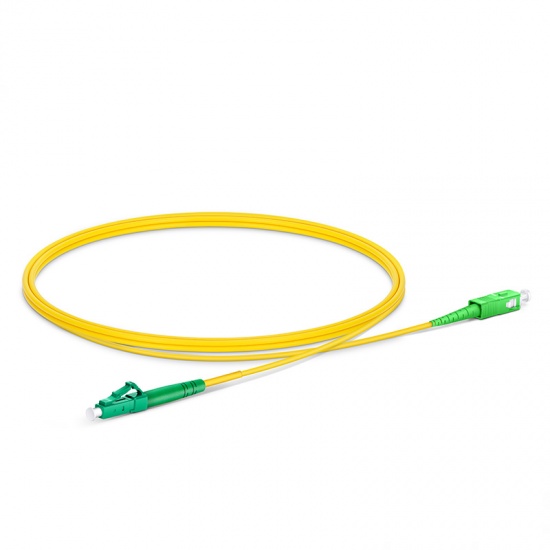 1m (3ft) LC APC to SC APC Simplex OS2 Single Mode PVC (OFNR) 2.0mm Fiber Optic Patch Cable