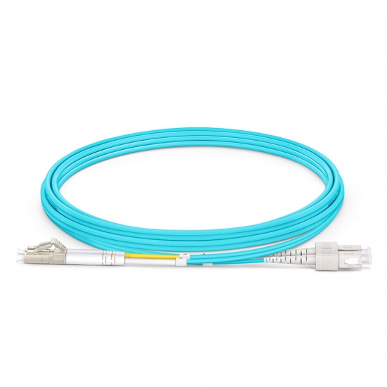 2m (7ft) LC UPC to SC UPC Duplex OM3 Multimode PVC (OFNR) 2.0mm Fiber Optic Patch Cable