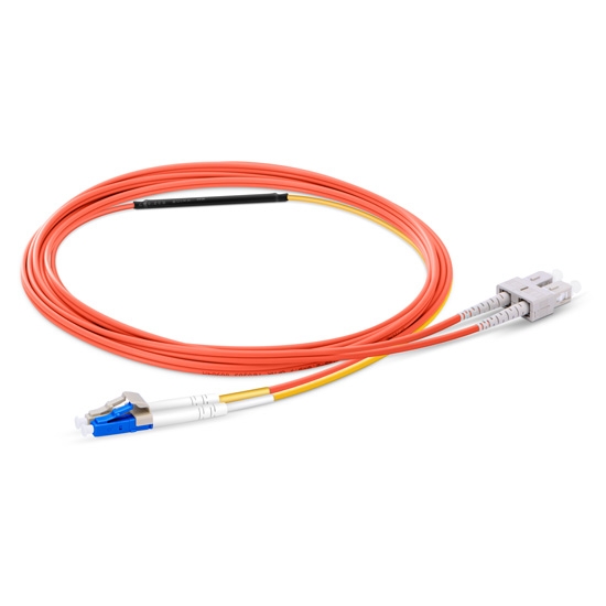 2m (7ft) LC to SC OM2 Mode Conditioning PVC (OFNR) Fiber Optic Patch Cable