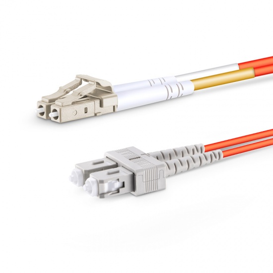 5m (16ft) LC UPC to SC UPC Duplex OM1 Multimode PVC (OFNR) 2.0mm Fiber Optic Patch Cable