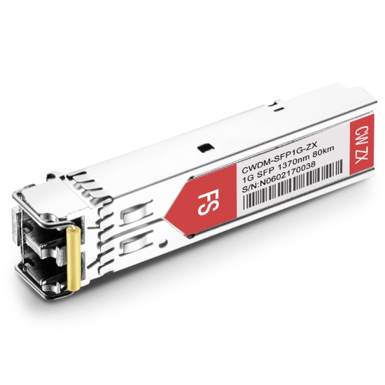 1000BASE-CWDM SFP 1370nm 80km DOM LC SMF Transceiver Module for FS Switches