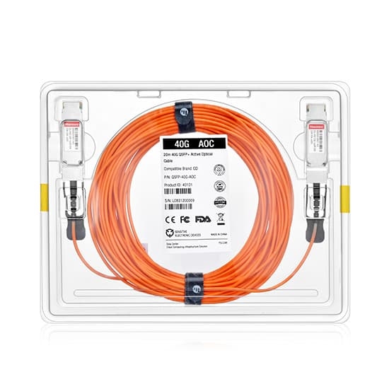 40G QSFP+ Aktives Optisches Kabel (AOC) für FS Switches, 1m (3ft)