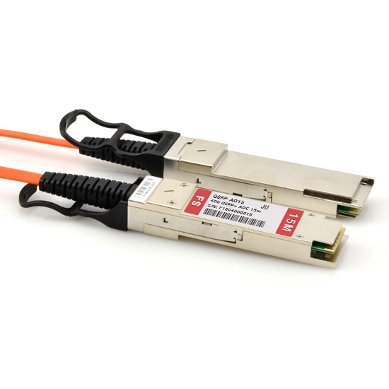 Cable Óptico Activo (AOC) 40G QSFP+ a QSFP+ 15m (49ft) - Compatible con Juniper Networks JNP-40G-AOC-15M - Latiguillo QSFP+