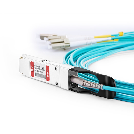 Juniper Networks EX-QSFP-8LC-AOC20M kompatibles 40G QSFP+ auf 4 Duplex LC Breakout Aktives Optisches Kabel (AOC), 20m (66ft)
