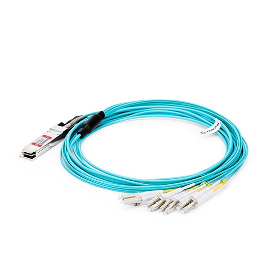 5m (16ft) Dell (Force10) CBL-QSFP-8LC-AOC5M Compatible 40G QSFP+ to 4 Duplex LC Breakout Active Optical Cable
