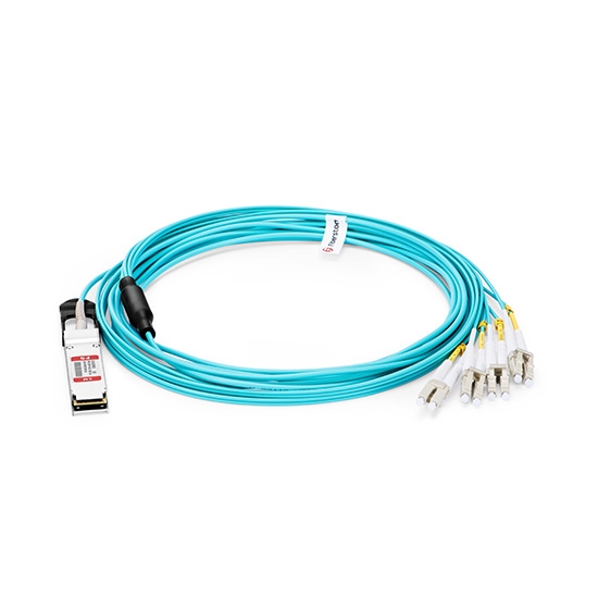 10m (33ft) HW QSFP-8LC-AOC10M Compatible Câble Breakout Actif QSFP+ 40G vers 4 LC Duplex