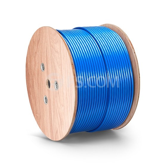 Cat6a Ethernet Bulk Cable, 1000ft (305m), 23AWG Solid Pure Bare Copper  Wire, 750MHz, Shielded (S/FTP), PVC CMR (Blue)