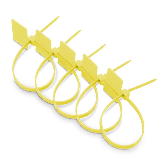 100pcs/Bag 6in.L x 0.15in.W ID Marker Nylon Cable Ties-Outside Flag-Yellow