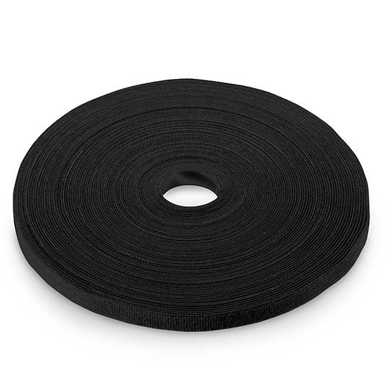 25m/Roll 1000in.L x 0.48in.W Back to Back Reusable Cable Ties-Black