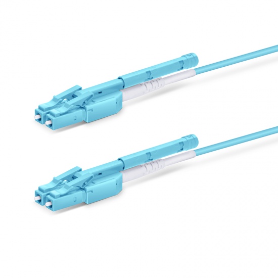 Cable/latiguillo/jumper de fibra óptica, uniboot con push pull tabs 1m (3ft) LC-LC OM4 multimodo