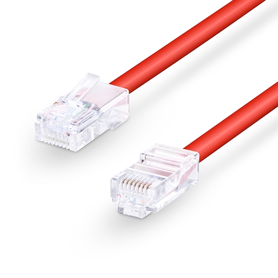 3.3ft (1m) Cat5e Non-booted Unshielded (UTP) PVC Ethernet Network Patch Cable, Red