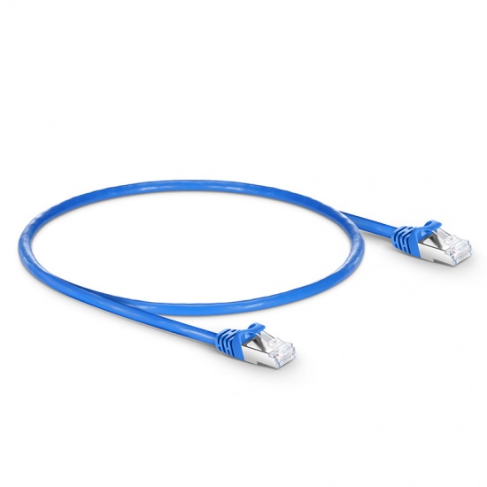 1ft (0.3m) Cat6a Snagless Shielded (SFTP) PVC CMX Ethernet Network Patch Cable, Blue