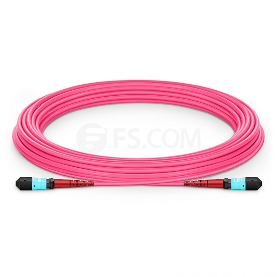 10m (33ft) MTP®- 24 (Female) to MTP®- 24 (Female) OM4 Multimode Elite Trunk Cable, 24 Fibers, Type A, Plenum (OFNP), Magenta