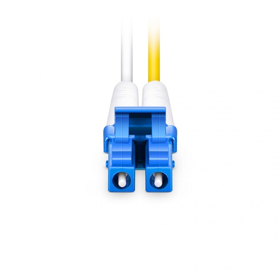 Cable/latiguillo/jumper de fibra, típicamente 0.12dB IL, PVC(OFNR) 3m (10ft) LC UPC a LC UPC dúplex OS2 monomodo de grado B Elite BIF