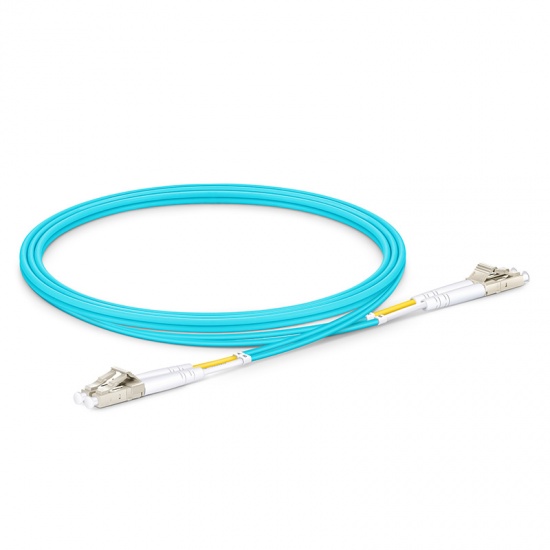 Cable/latiguillo/jumper de fibra, 0.15dB IL, PVC(OFNR) 1m (3ft) LC UPC a LC UPC dúplex OM4 multimodo Elite BIF
