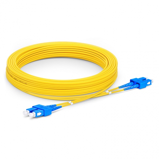 15m (49ft) SC UPC to SC UPC Duplex 3.0mm PVC (OFNR) 9/125 Single Mode Fiber Patch Cable