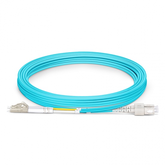 3m (10ft) LC UPC to SC UPC Duplex 3.0mm PVC(OFNR) OM4 Multimode Fiber Optic Patch Cable