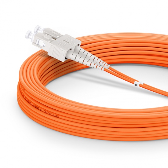 20m (66ft) SC UPC to SC UPC Duplex 3.0mm PVC (OFNR) OM1 Multimode Fiber Optic Patch Cable