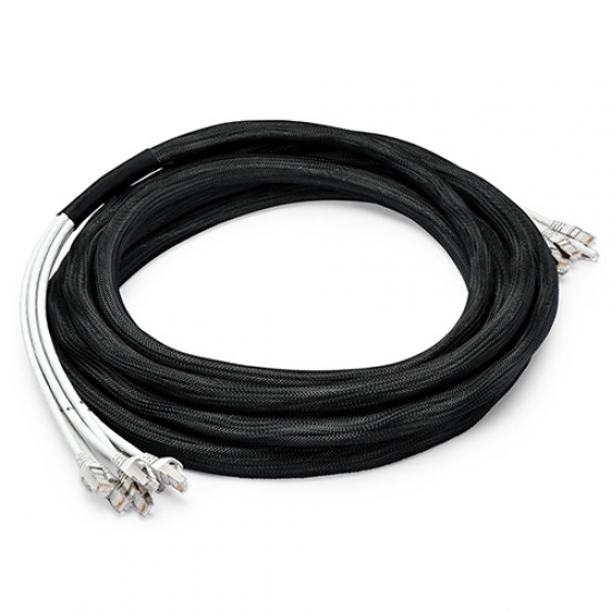 3m (10ft) 6 Plug to 6 Plug Cat6a Shielded (SFTP) PVC CMR Pre-Terminated Copper Trunk Cable