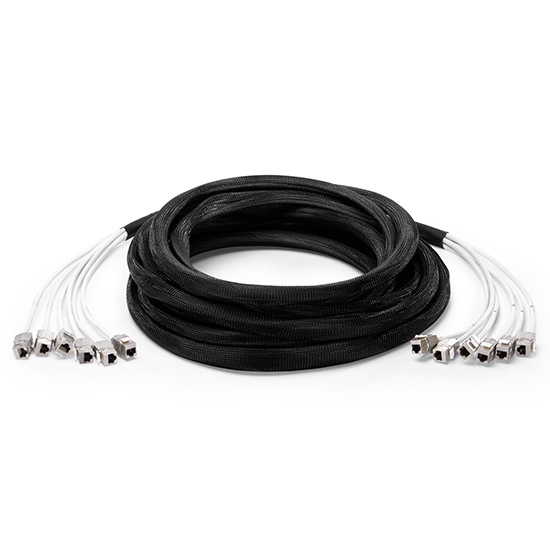 3m (10ft) 6 Jack to 6 Jack Cat6a Shielded (SFTP) PVC CMR Pre-Terminated Copper Trunk Cable