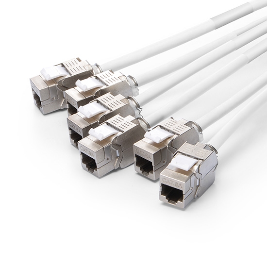 5m (16ft) 6 Jack to 6 Jack Cat6a Shielded (SFTP) PVC CMR Pre-Terminated Copper Trunk Cable