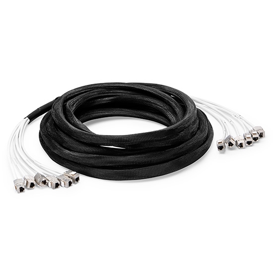7m (23ft) 6 Jack to 6 Jack Cat6a Shielded (SFTP) PVC CMR Pre-Terminated Copper Trunk Cable